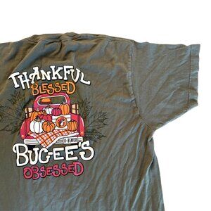 Buc-ee’s Thanksgiving Graphic T-Shirt Pumpkins Beaver Logo Unisex L Large GUC